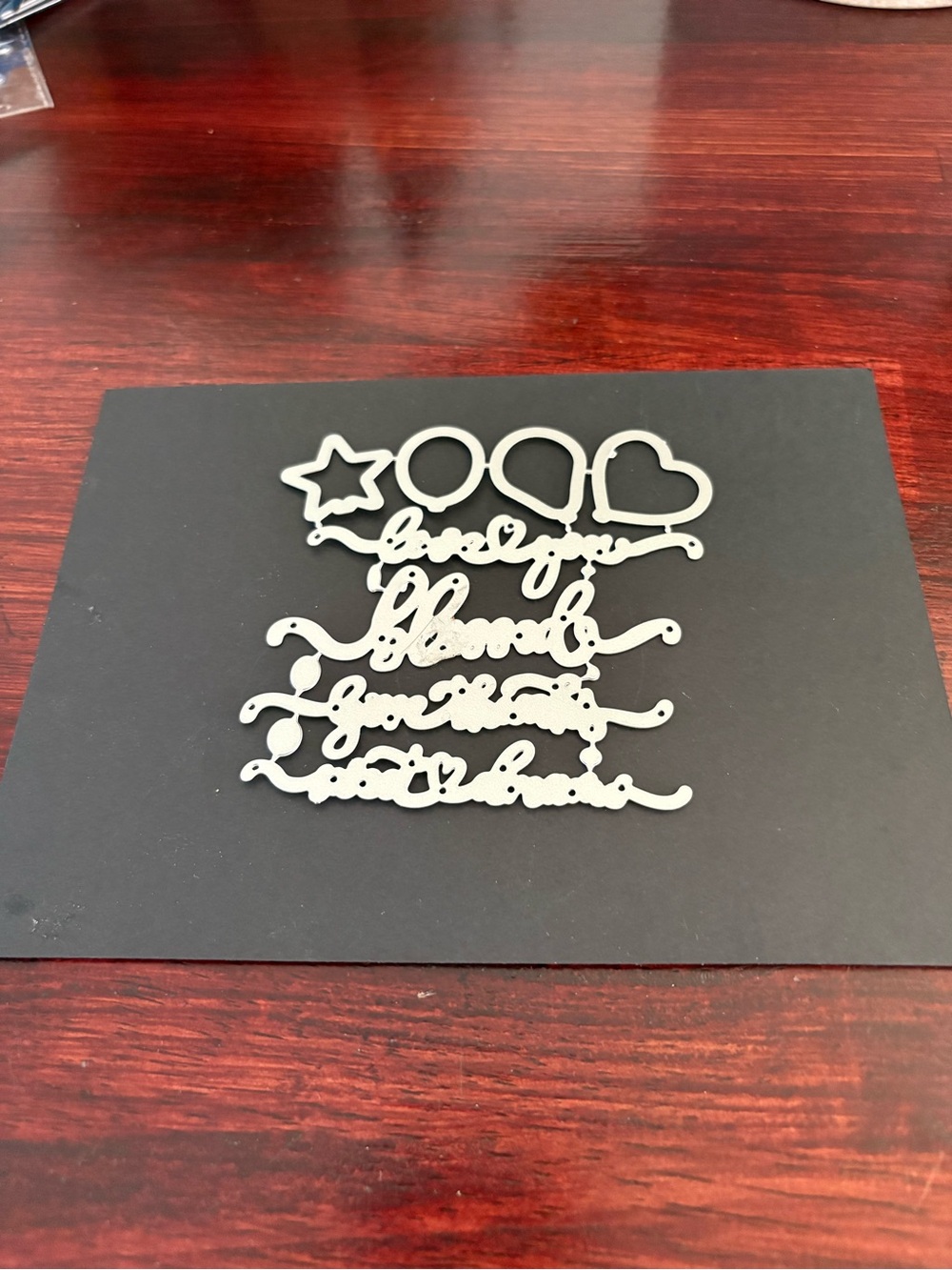 Metal Die Cut Set Scripts/Stars/Hearts/ Balloon's
